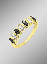 Damenring mit Brillanten in Schwarz und Wei&szlig; 