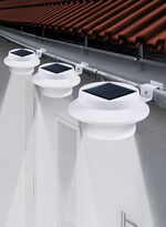 Dachrinnen-Leuchte, 3er-Set WEISS