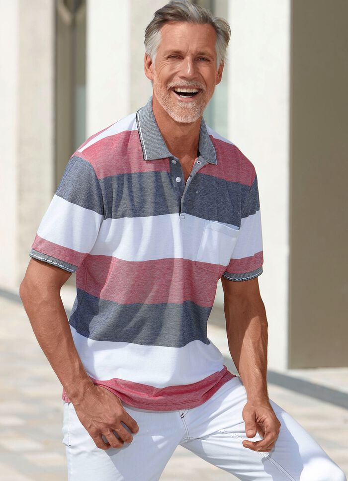 Poloshirt mit kurzer Knopfleiste 