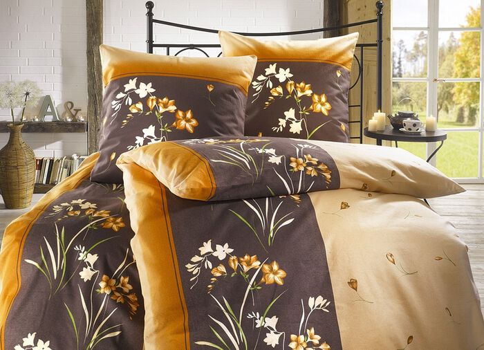 B&uuml;gelleichte DOBNIG Bettw&auml;sche-Garnitur mit Rei&szlig;verschluss 