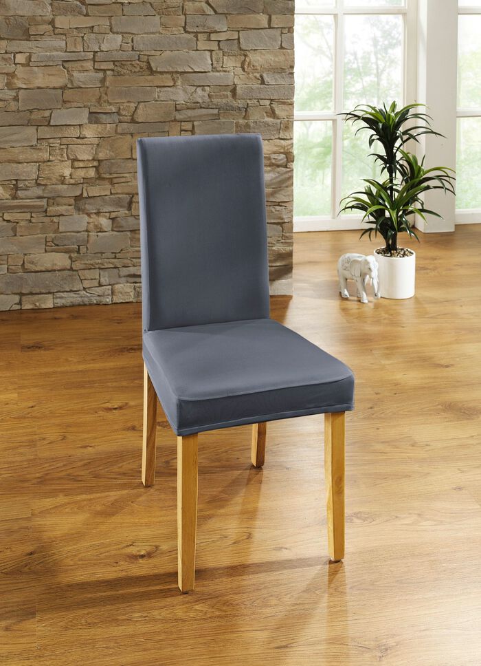 Stuhlbezug und Stuhlhusse mit optimaler Passform DUNKELGRAU