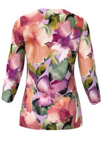 Pullover in floralem Feinstrick 