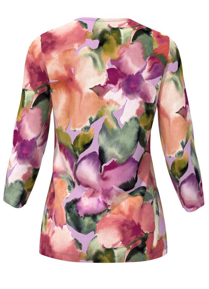 Pullover in floralem Feinstrick 