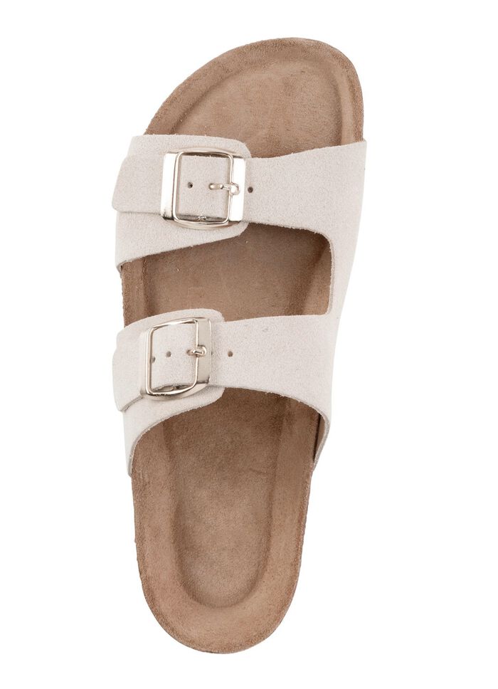 ELENA EDEN, bequeme Damen-Pantoletten, Weite H, aus Leder BEIGE