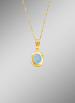 Anh&auml;nger mit echtem Aquamarin-Cabochon 