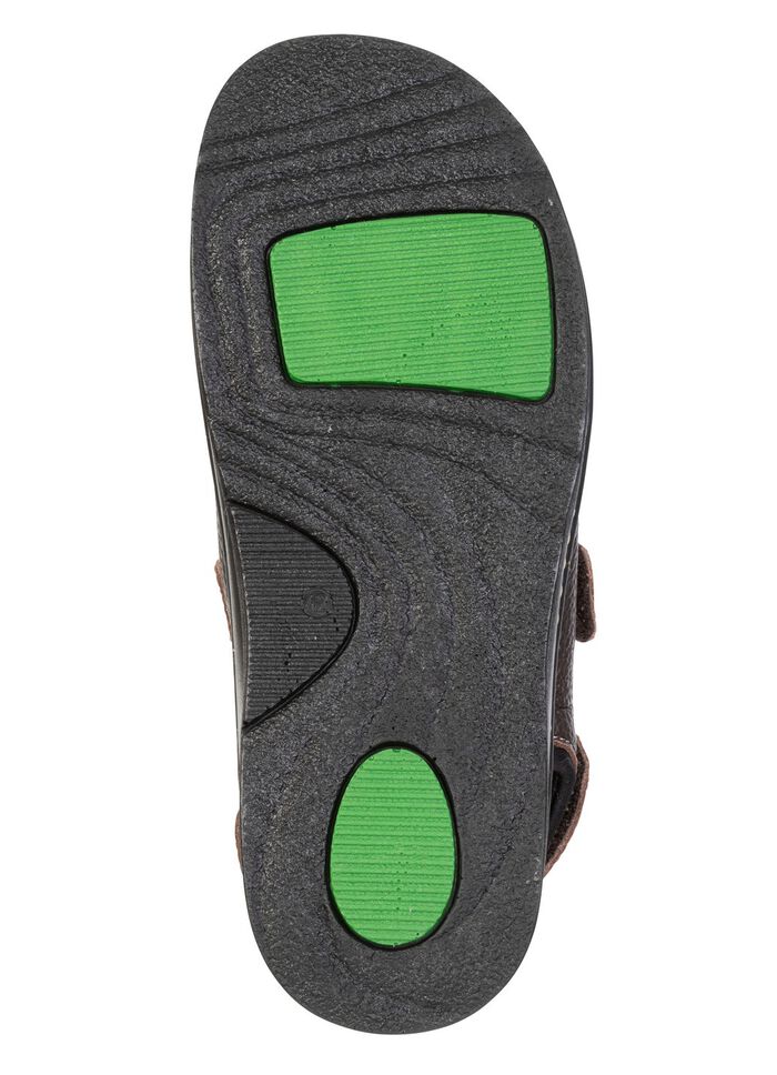 Mubb, klassische Herren-Sandalen, Weite H, mit herausnehmbarem Fu&szlig;bett DUNKELBRAUN