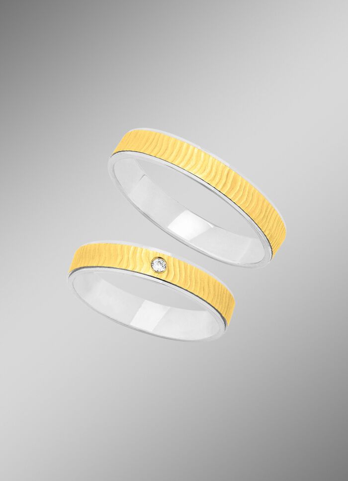 Brillant Trauring in Bicolor 