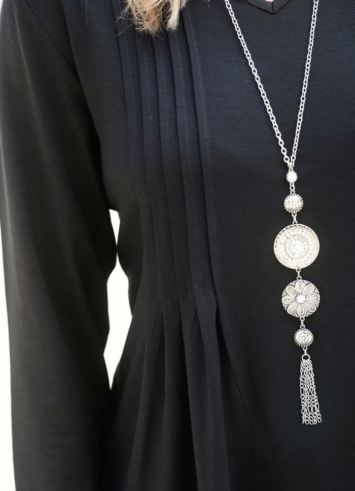 Shirt mit Stehkragen in 2 Farben SCHWARZ