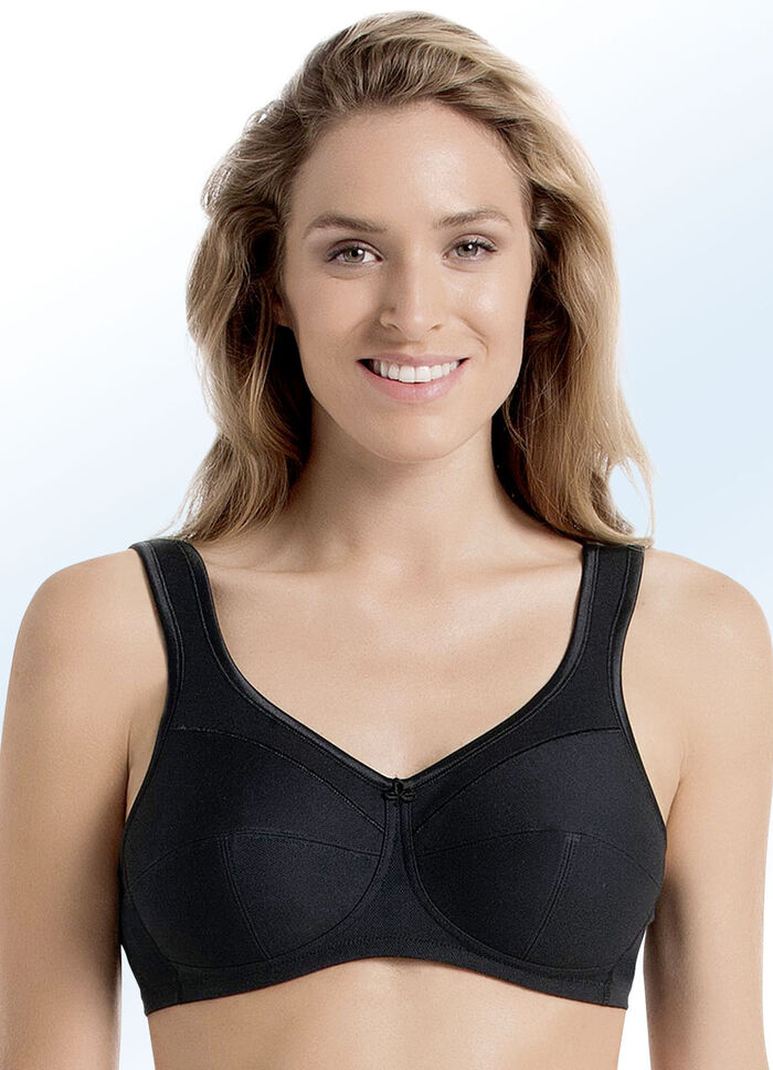Anita Entlastungs-BH mit Baumwoll-Pikee SCHWARZ