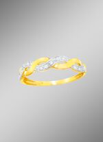 Geschwungener Damenring mit echten Brillanten 