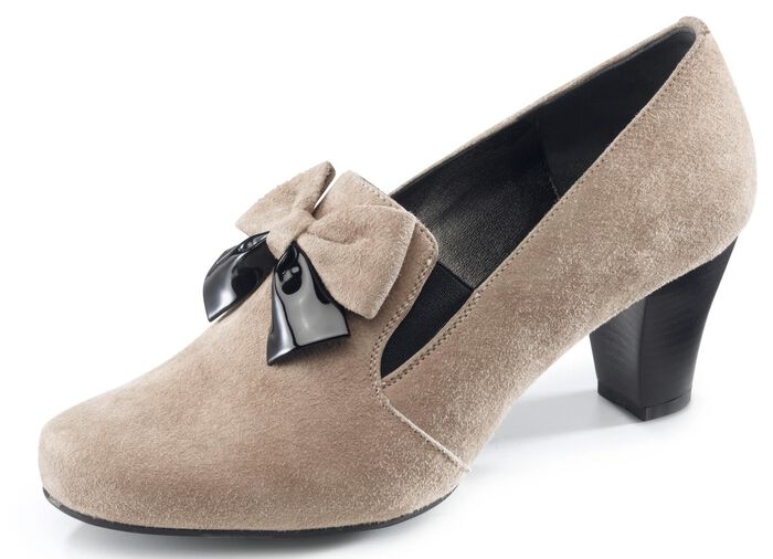 Pumps aus Samt-Chevreauleder BEIGE