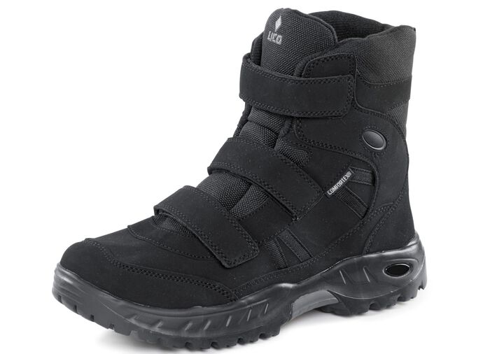 Stiefelette aus Nubuk- und Textilmaterial SCHWARZ