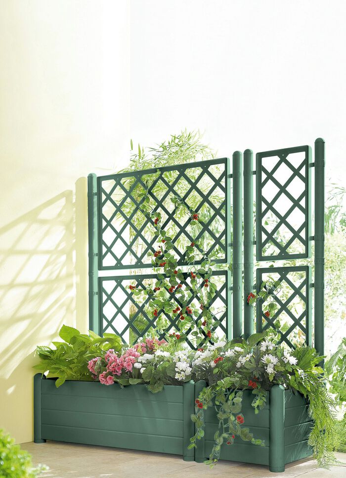 Pflanzkasten mit Spalierwand WALDGRÜN