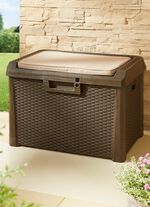 Gartenbox Santorini in elegantem Rattan-Design BRAUN