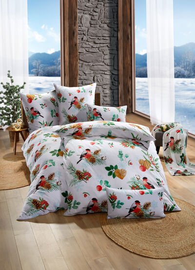 Beidseitig bedruckte Bettwäsche-Garnitur 