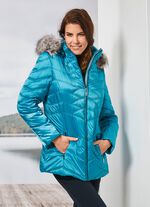 Jacke mit abnehmbarem Kunstpelz-Besatz 