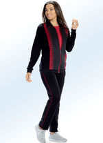 Freizeitanzug mit Strickeinsatz im Vorderteil 