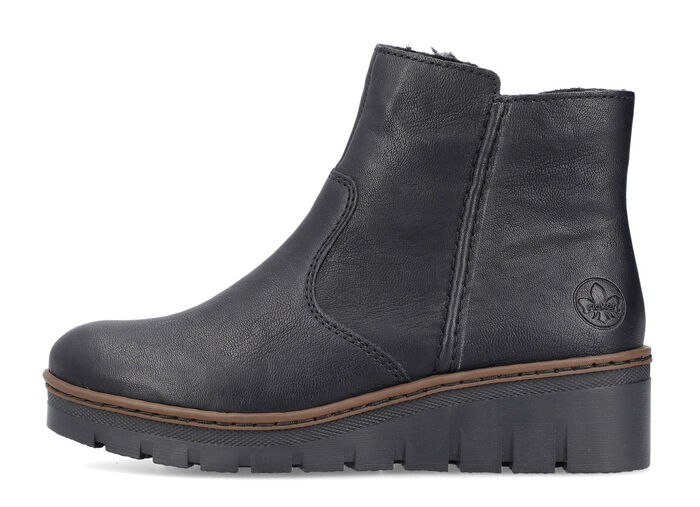 Rieker, gefütterte Damen-Stiefeletten, Winterschuhe, mit Reißverschluss SCHWARZ