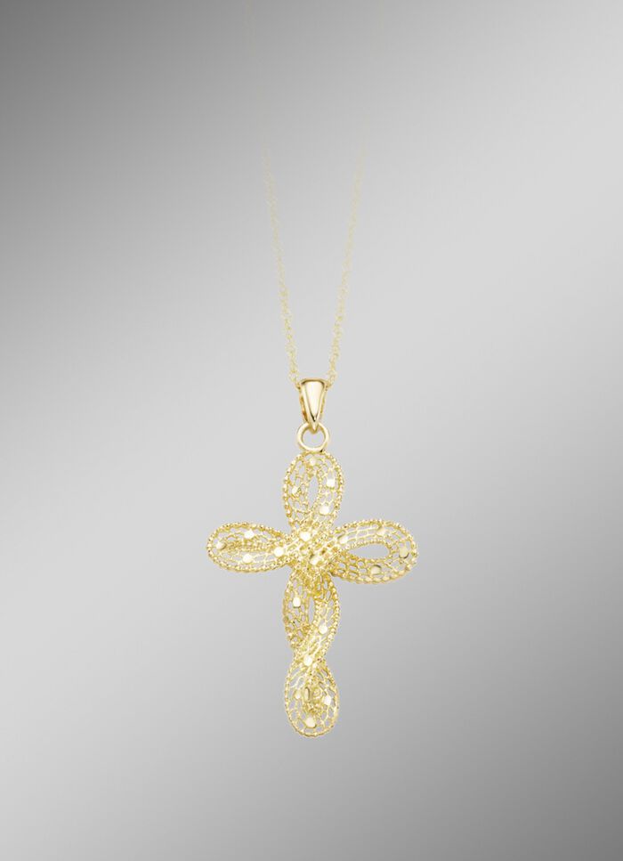 Filigraner, geschwungener Kreuz-Anh&auml;nger 