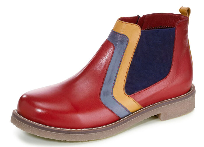 Gemini Stiefelette mit dekorativem Einsatz ROT-BUNT