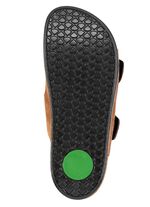 Mubb, klassische Herren-Pantoletten, Weite H, aus Leder COGNAC