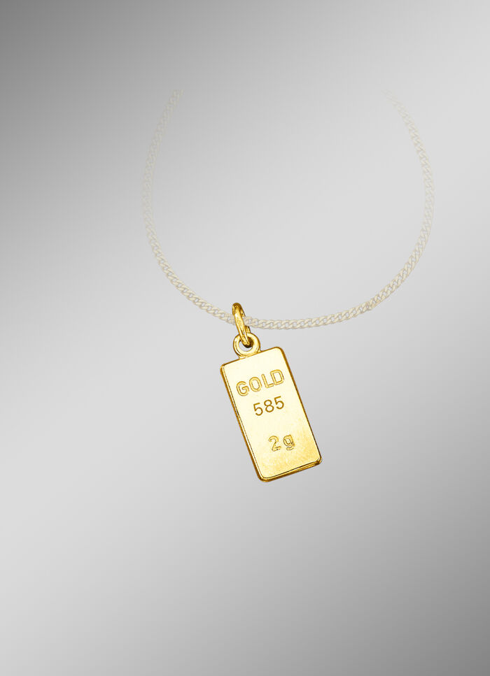 Massiver Goldbarren-Anh&auml;nger 