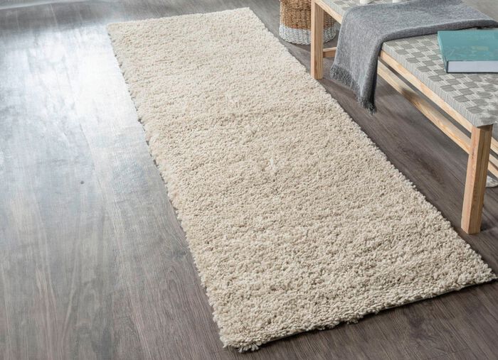 Traumhaft flauschige Brücken und Teppiche in Shaggy-Qualität BEIGE