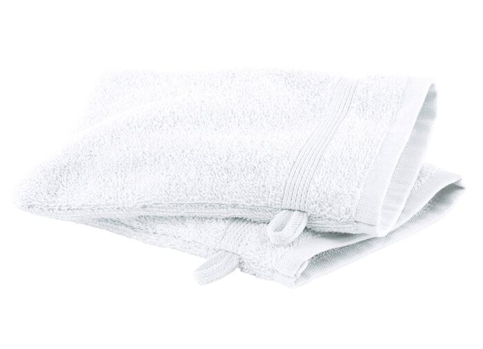 Kuschelige Frottier-Serie mit Bord&uuml;re WEISS