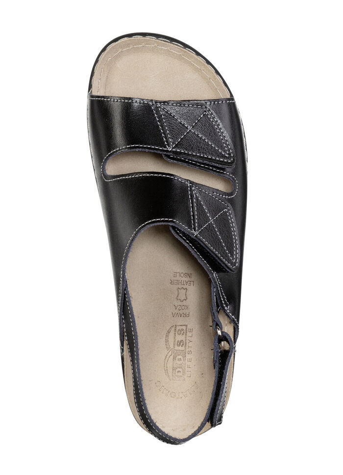 Sandale mit Kontrastn&auml;hten SCHWARZ