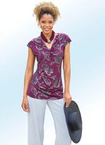 Tunika mit floralem Glanz-Druck allover 