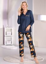 Laurina Schlafanzug mit dezenten Raffungen an der Schulternaht  