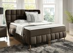 Boxspringbett mit Bonnell-Federkern-Matratzen und Kaltschaumtopper BRAUN