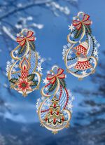 Fensterbild, 3er-Set, Glocke, Baum, Kerze 