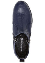 Waldl&auml;ufer, bequeme Damen-Stiefeletten, Weite H, aus Hirschleder MARINE