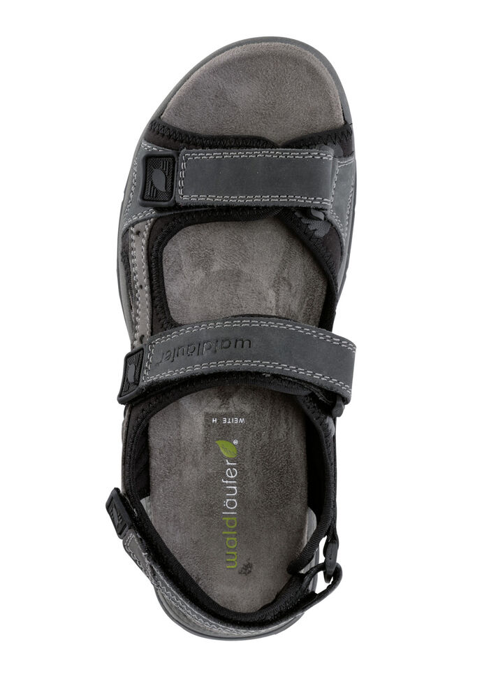 Waldl&auml;ufer Trekking-Sandale aus Nubukleder BLAU-GRAU-SCHWARZ