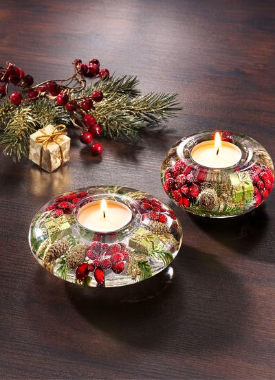 Teelichthalter aus mundgeblasenem Glas 