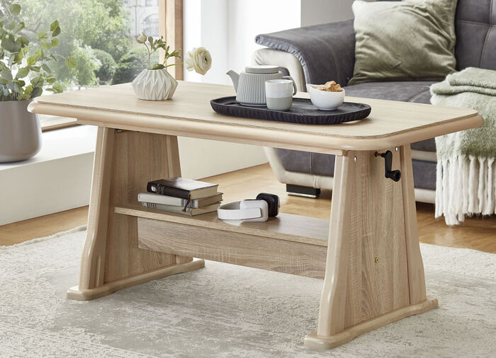 Funktionaler Couchtisch mit großem Ablageboden EICHE SONOMA