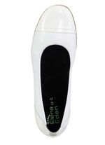 ELENA EDEN, klassische Damen-Ballerinas, Weite G, mit herausnehmbarem Fu&szlig;bett WEISS