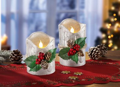 LED-Echtwachskerzen, 2er-Set 