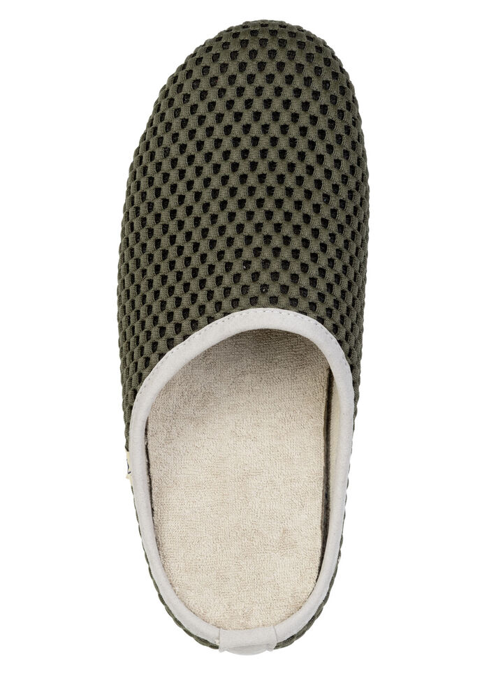 Leichte Herren-Hausschuhe, mit herausnehmbarem Fußbett KHAKI
