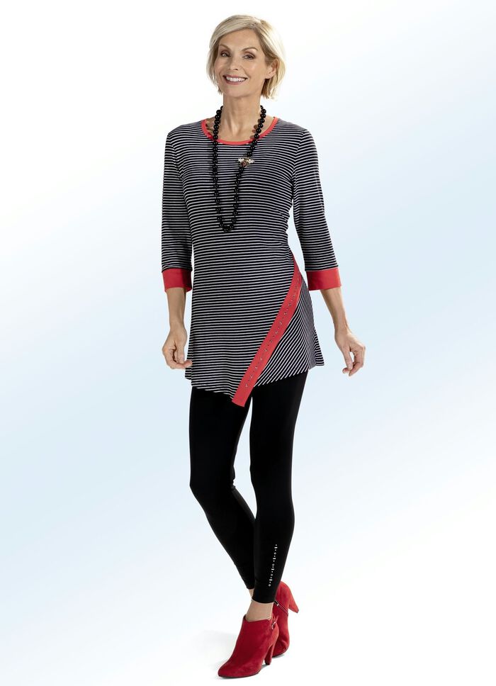 Leggings mit edel gl&auml;nzendem Ziermotiv SCHWARZ