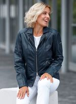 Lederkurzjacke mit Reverskragen 