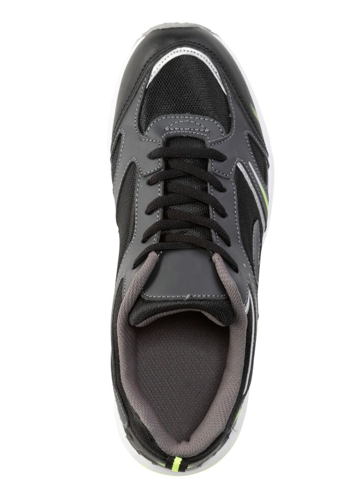 Schn&uuml;r-Sneaker aus effektvoll bedrucktem Synthetik SCHWARZ-GR&Uuml;N