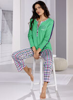 Schlafanzug mit Knopfleiste, nachhaltiger Baumwollanbau 