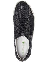 Waldl&auml;ufer Schn&uuml;rschuh aus gl&auml;nzend bedrucktem Nubukleder SCHWARZ-BRONZE