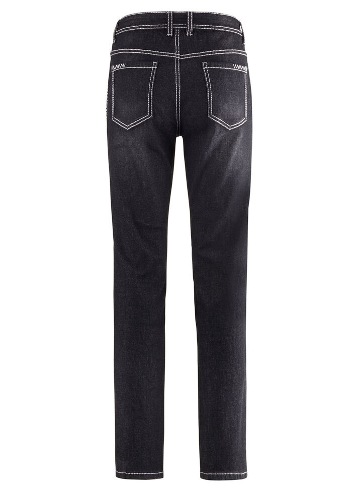 Jeans mit Ziern&auml;hten und Strasssteinen SCHWARZ