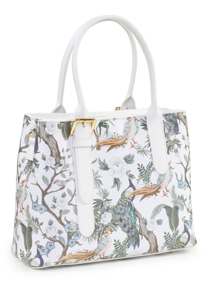 TIZIA, Tasche, Damen, mit abnehmbarem, verstellbarem Umh&auml;ngeriemen WEISS-JADEGR&Uuml;N