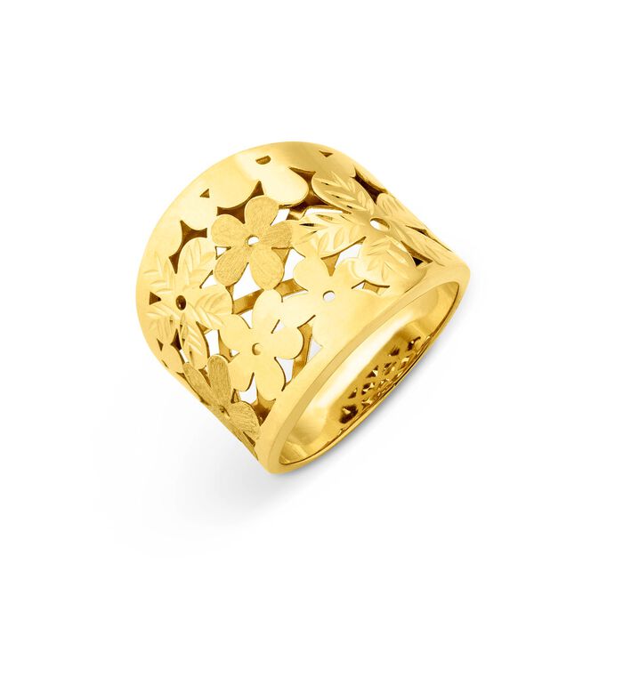 Durchbrochener Damenring im Blumen-Design 