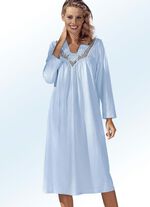 Nachthemd, Langarm mit V-Ausschnitt BLEU