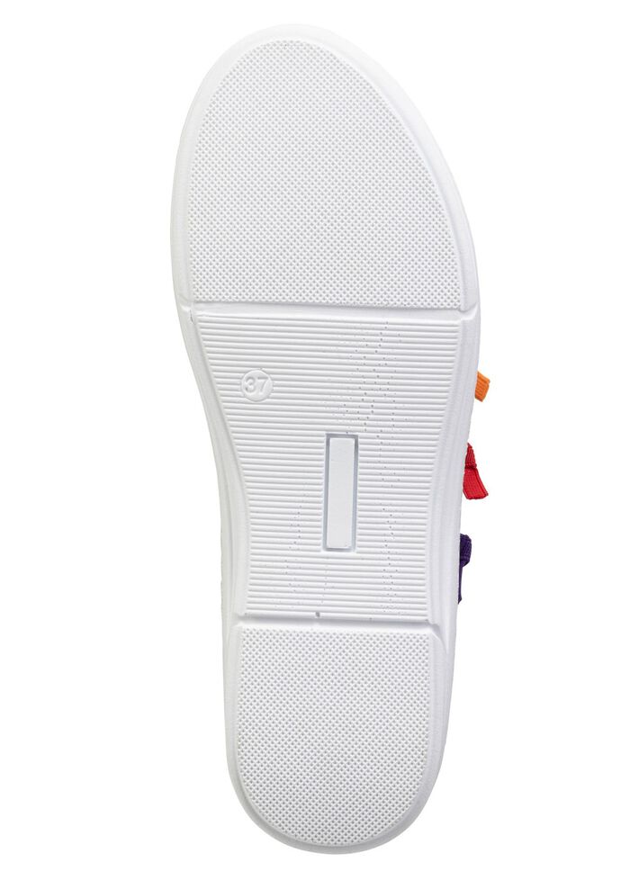 Andrea Conti Slipper mit bunten, dekorativ eingesetzten Gummiz&uuml;gen WEISS